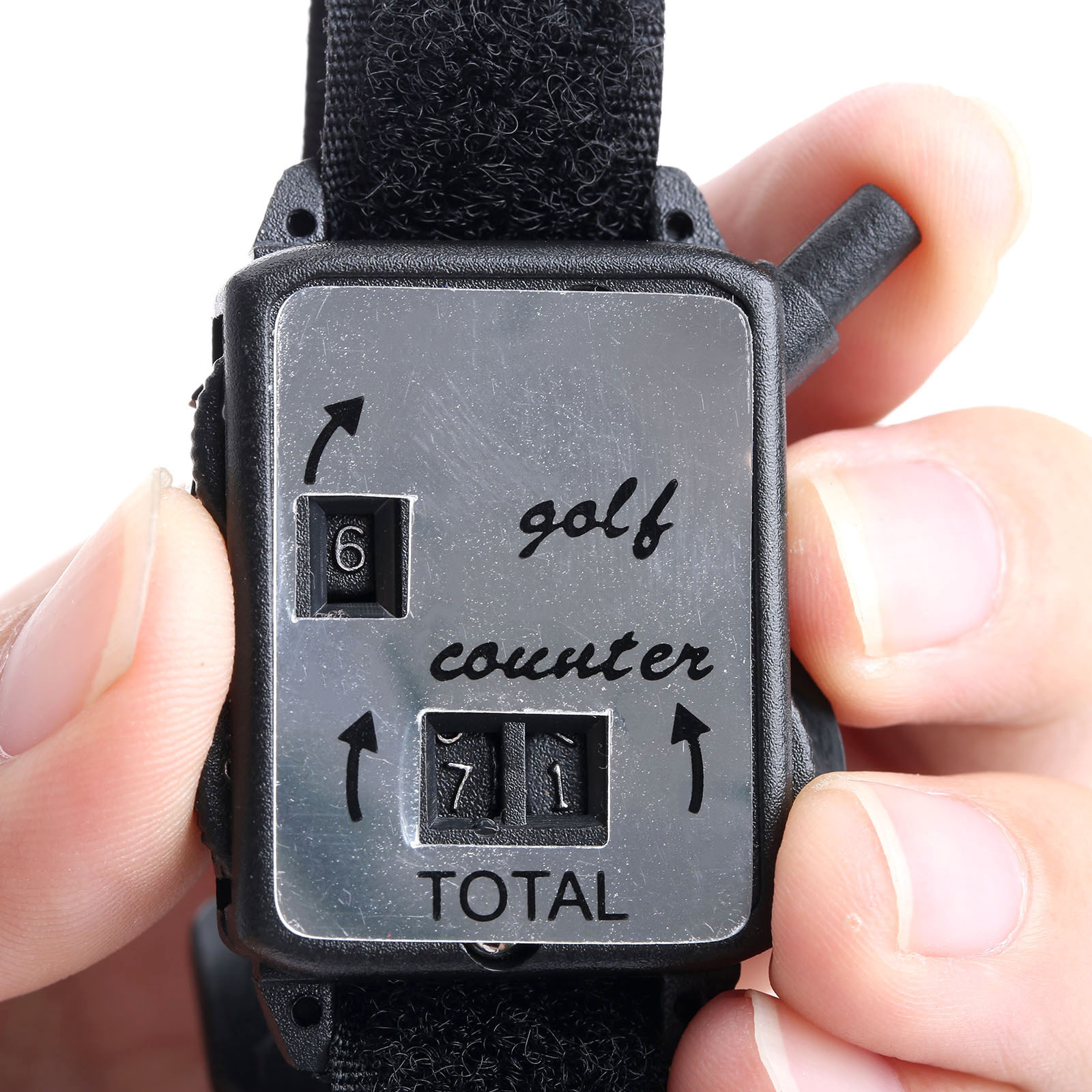 1Pc Mini Golf Club Stroke Score Keeper Count Watch Putt Shot Counter With Wristband Golf Training Aids Golf Accessories Black