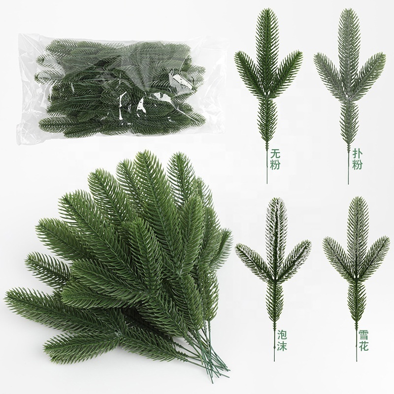 Christmas Pine Needles Artificial Pine Branches Green Leaves Needle Garlands Pine Twigs Faux Cedar Branches Greenery Accessories