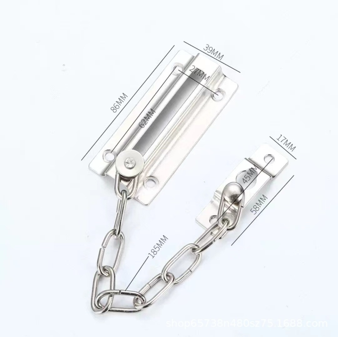 Door Chains Stainless Steel Security Sliding Bolt Bolt Guard Safety Lock Private With Screws For Front Doors Security Home Hotel