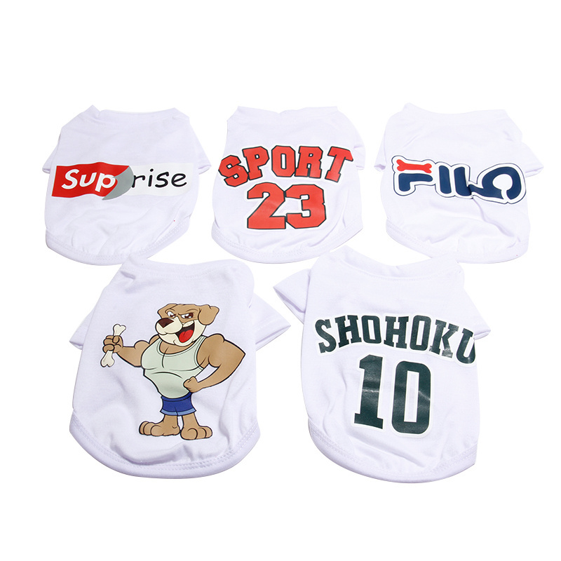 Wholesale Custom Printing Polyester Dog T-Shirts Sublimation Pet Clothes Sublimation summer pet dog clothes