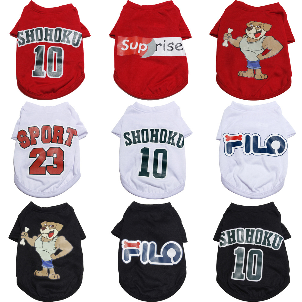 Wholesale Custom Printing Polyester Dog T-Shirts Sublimation Pet Clothes Sublimation summer pet dog clothes