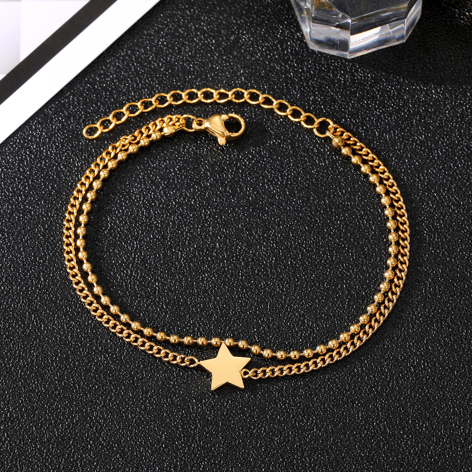 KISSWIFE Minimalist Variety Charm Bracelets Women Gold Plated Stainless Steel Jewelry Link Chain Bracelets