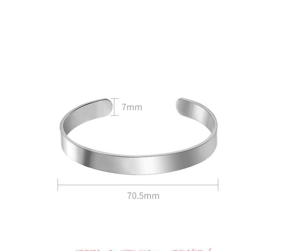 KISSWIFE 7mm Width Customized Simple Plain Cuff Bangle Stainless Steel Metal Bracelet Blanks Open C Shape Bangle