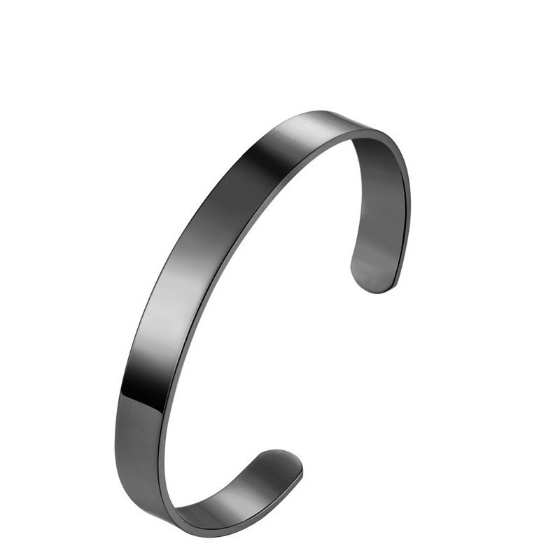 KISSWIFE 7mm Width Customized Simple Plain Cuff Bangle Stainless Steel Metal Bracelet Blanks Open C Shape Bangle