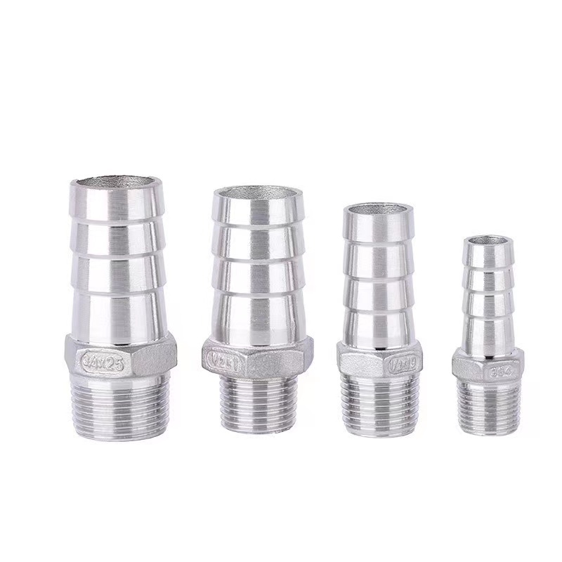 Goods in Stock Male Thread Stainless Steel Pipe Fitting Connector Casting SS316 SS304 NPT BSPT Hex Hose Nipple