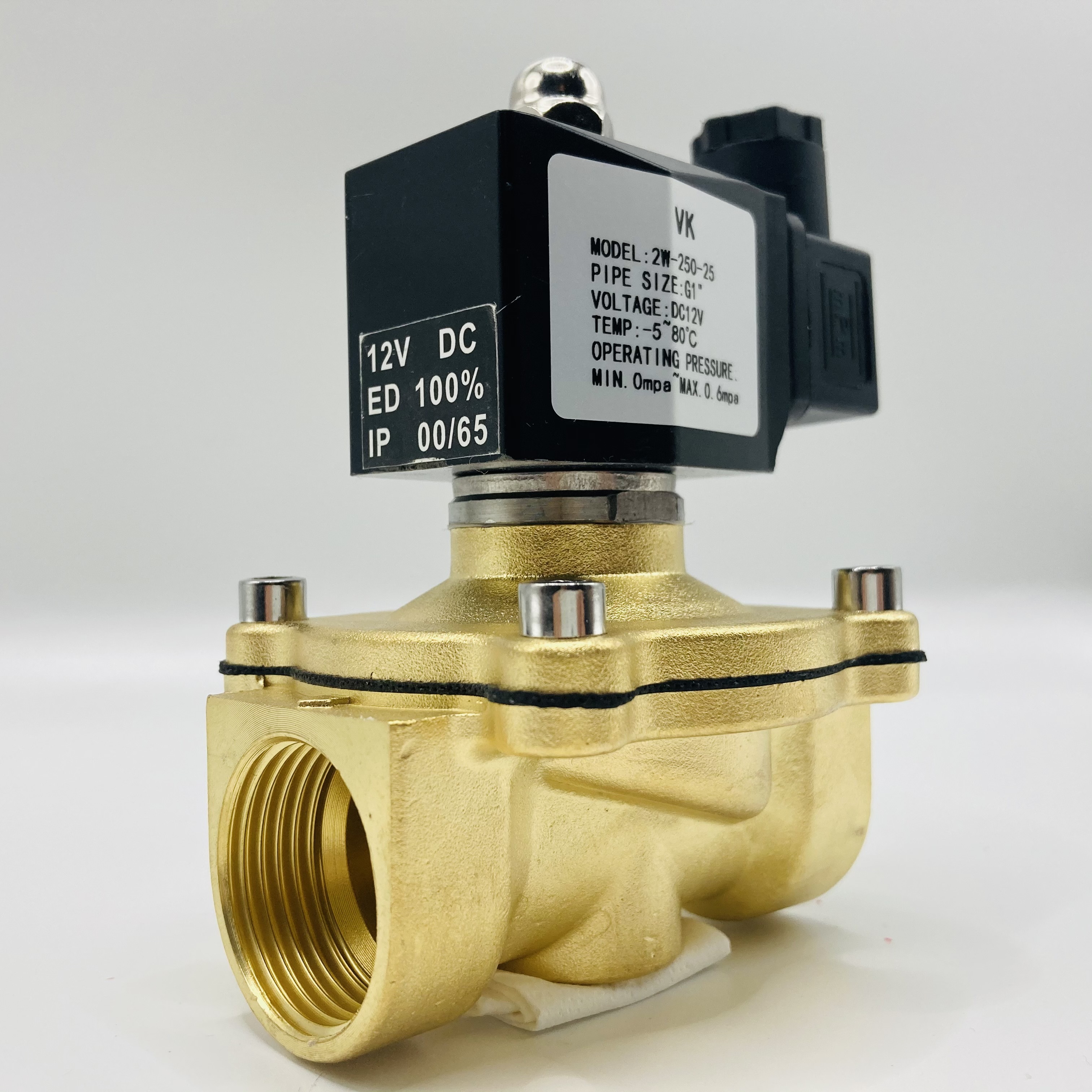 Normally Closed 12V 24V 220V Brass Solenoid Valve 2 Way 1/2 Inch Water Gas Solenoid Valve For Water