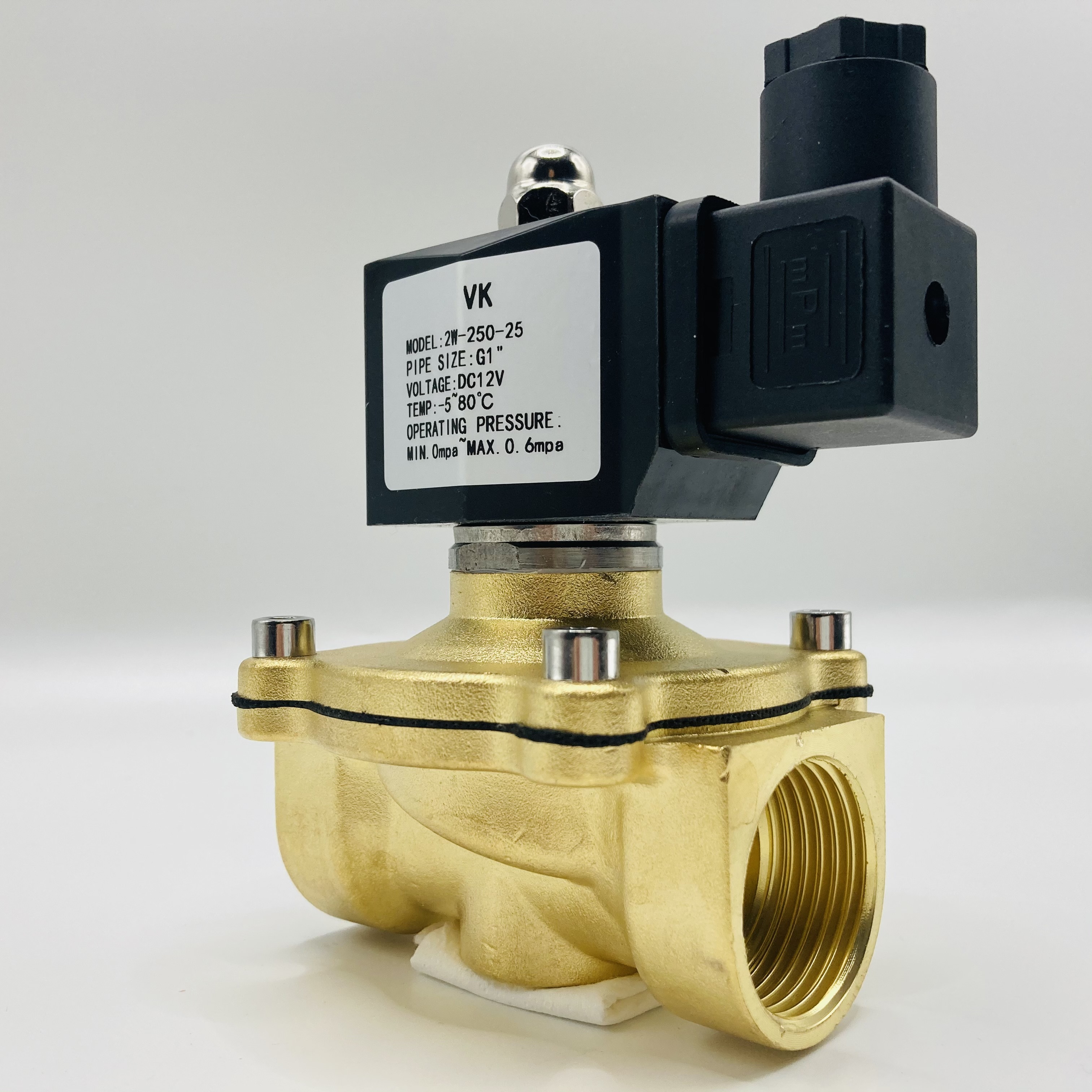 Normally Closed 12V 24V 220V Brass Solenoid Valve 2 Way 1/2 Inch Water Gas Solenoid Valve For Water