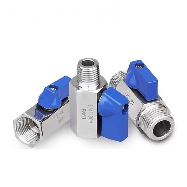 High Pressure Stainless Steel 1/2inch DN15 BSPT NPT Female and Male Thread SS304 Manual Water 316L Cf8M PN64 MINI Ball Valve