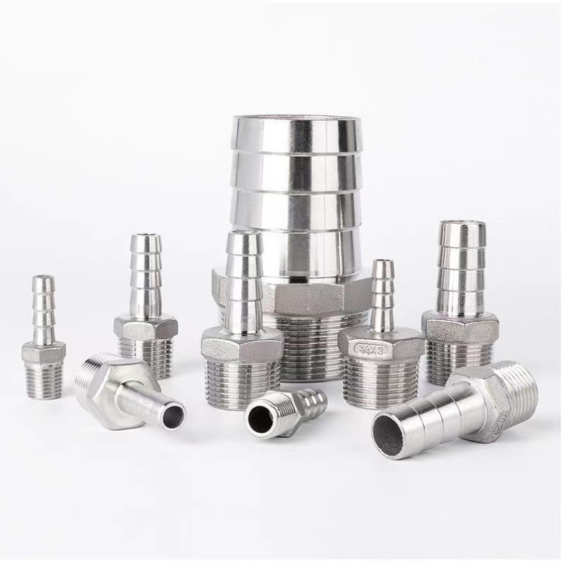 Goods in Stock Male Thread Stainless Steel Pipe Fitting Connector Casting SS316 SS304 NPT BSPT Hex Hose Nipple