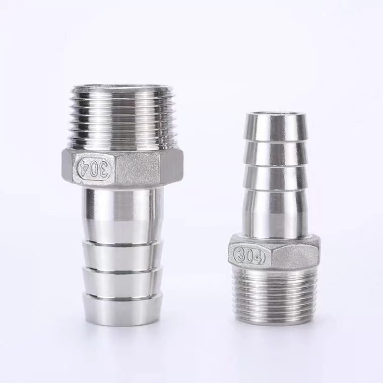 Goods in Stock Male Thread Stainless Steel Pipe Fitting Connector Casting SS316 SS304 NPT BSPT Hex Hose Nipple