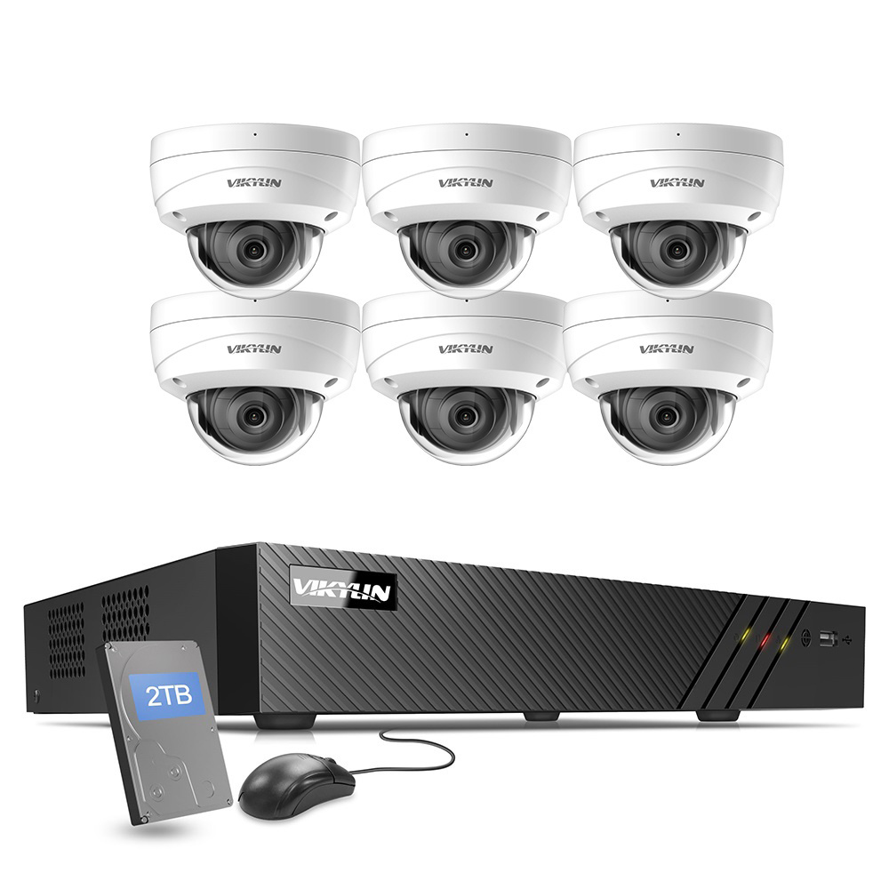 Hik OEM 8CH 4K 8MP POE Turret Bullet IP Camera CCTV Kits Built In Audio IP66 Waterproof Camera System PoE NVR Kit