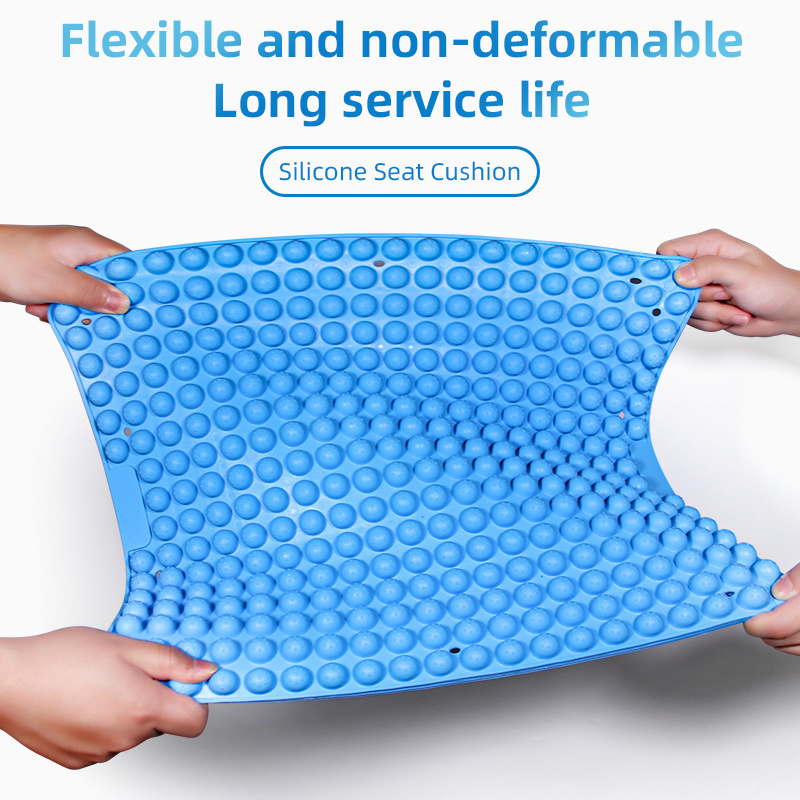 Large Size Double-sided Airbag Design Cushion Double Thick Silica Gel Non-Slip Silicone Cool Seat Cushion for Car Office Chair