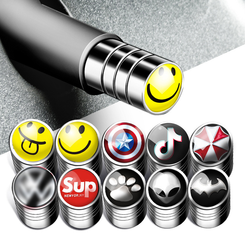 Aluminum Valve Tire Stem Caps With Car Logo Car Tire Dust Cover Caps