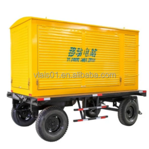 2 Wheels Trailer Amounted 40kVA 32kW Silent Type Diesel Generator Genset Three Phase with Big Fuel Tank Powered by Fawde Engine