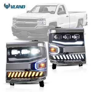 Vland Factory Full LED Headlights Front Car Lamp Head Light For Chevrolet Silverado 1500 2016-2018 Base LTZ 1LZ 2LZ