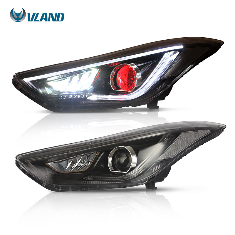 Vland Factory Wholesale Other Headlight 2012-2015 Led Car Auto Parts Head Lamp Accessories Lighting System For Hyundai Elantra