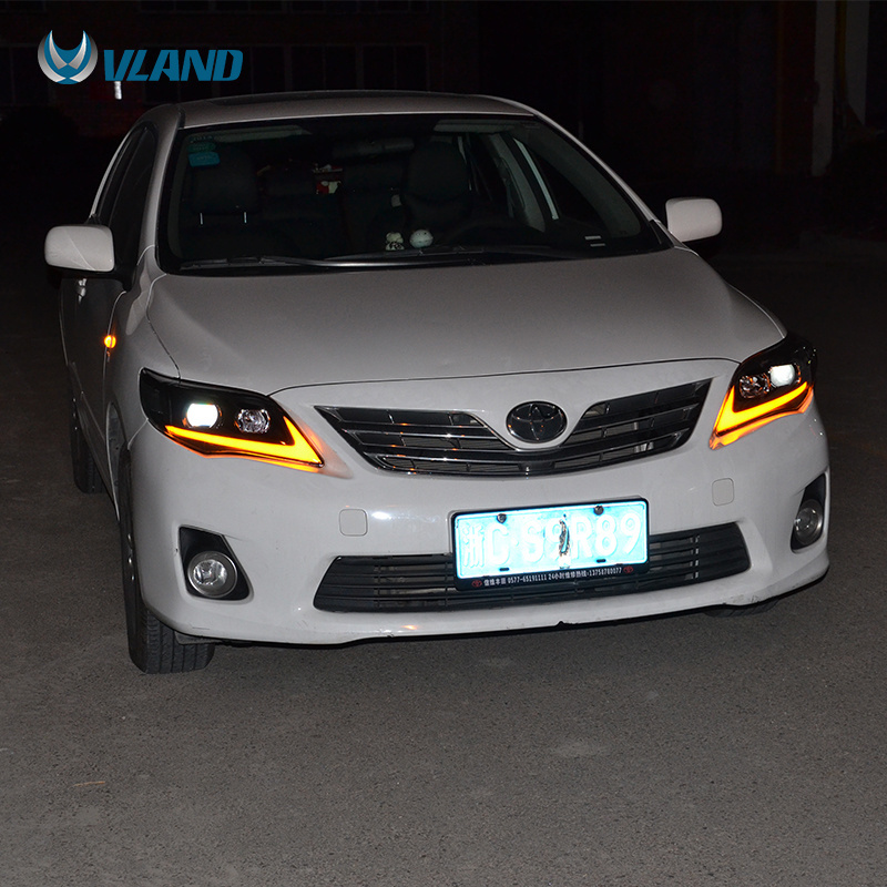 VLAND 2011 2012 2013 wholesales factory manufacturer led Sequential head lamp  headlight For Toyota corolla