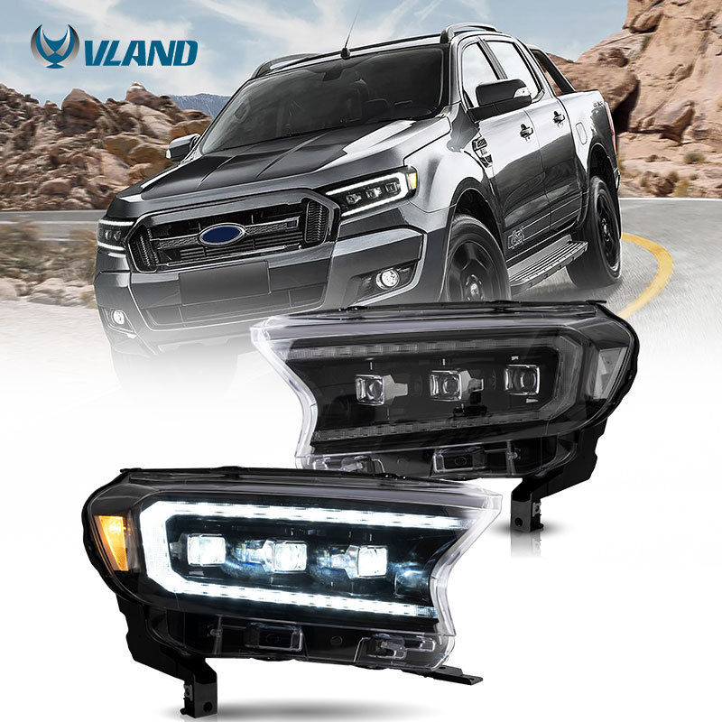 Vland Factory Head Light Headlights Full Led Front Car Lamp Dynamic Turn Signal  T6 T7 2015-2020 For Ford Ranger