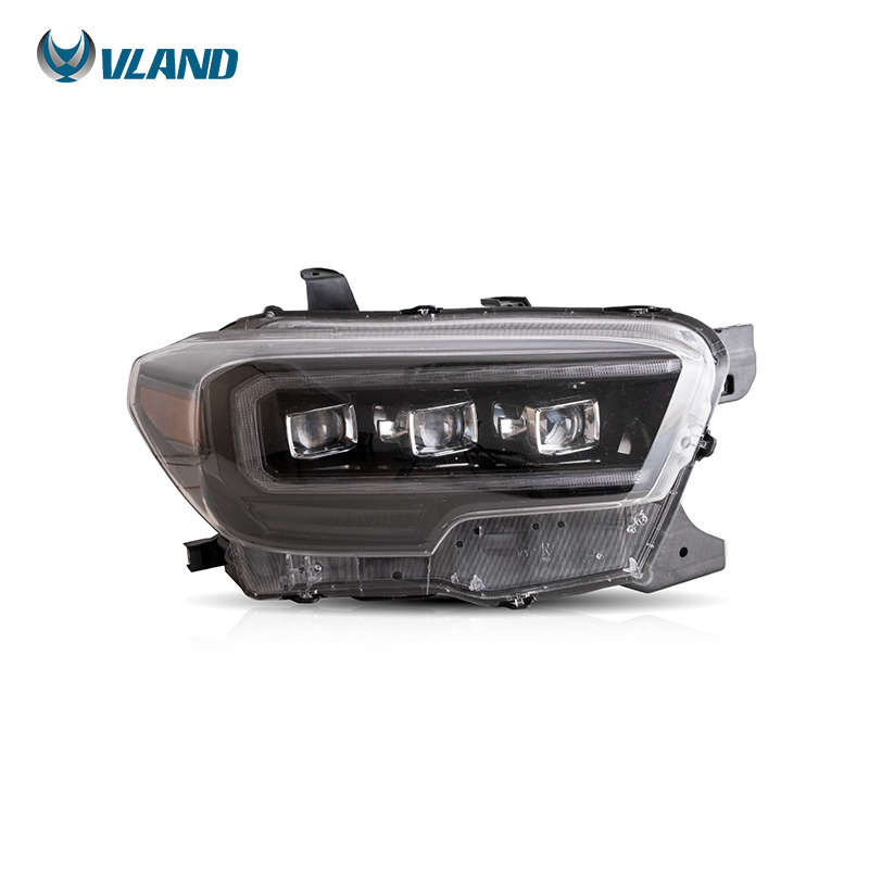 VLAND Wholesales Full LED Headlights Front Head Lamp Welcome and Breathing Head Light Assembly 2015-2020 For Toyota Tacoma