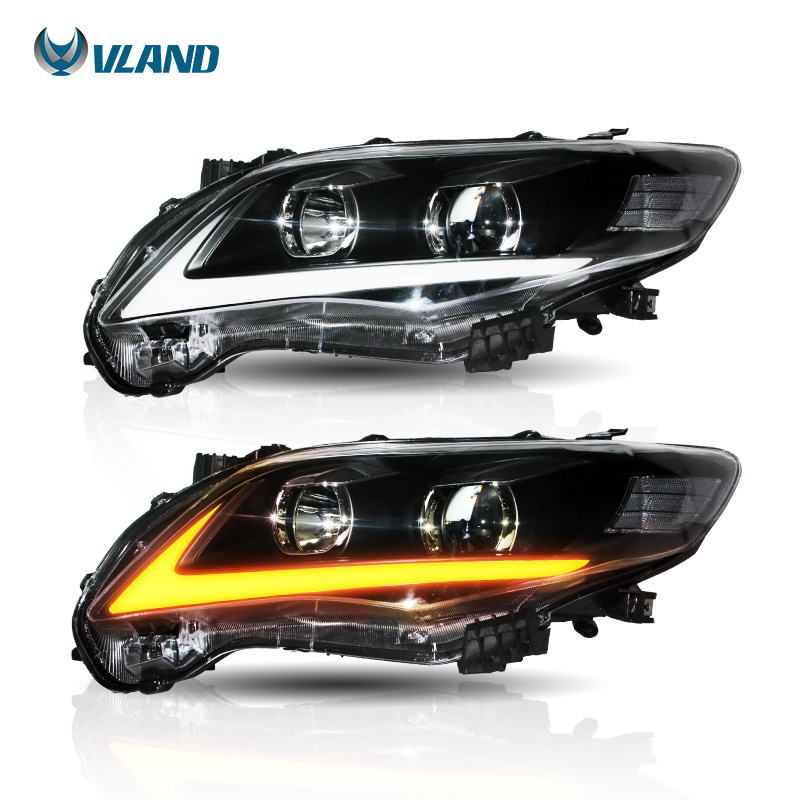 VLAND 2011 2012 2013 wholesales factory manufacturer led Sequential head lamp  headlight For Toyota corolla