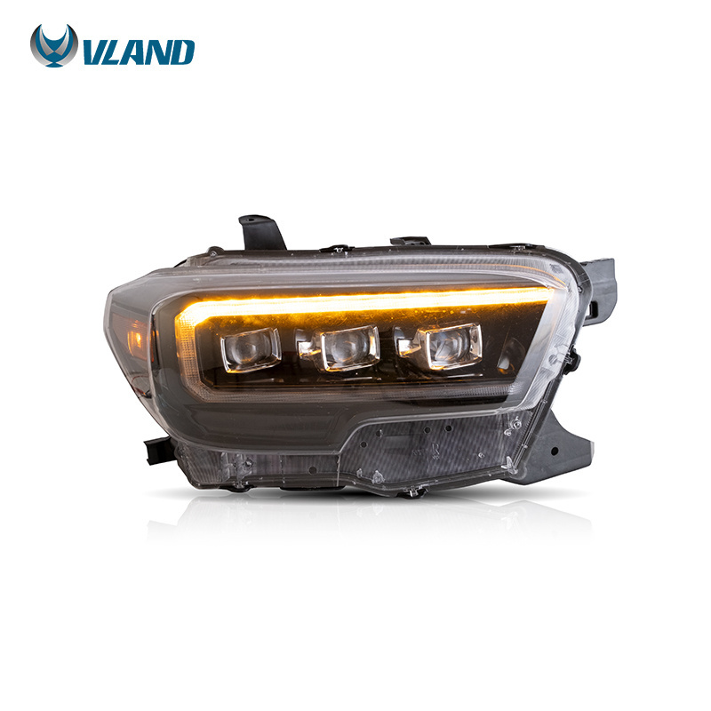 VLAND Wholesales Full LED Headlights Front Head Lamp Welcome and Breathing Head Light Assembly 2015-2020 For Toyota Tacoma