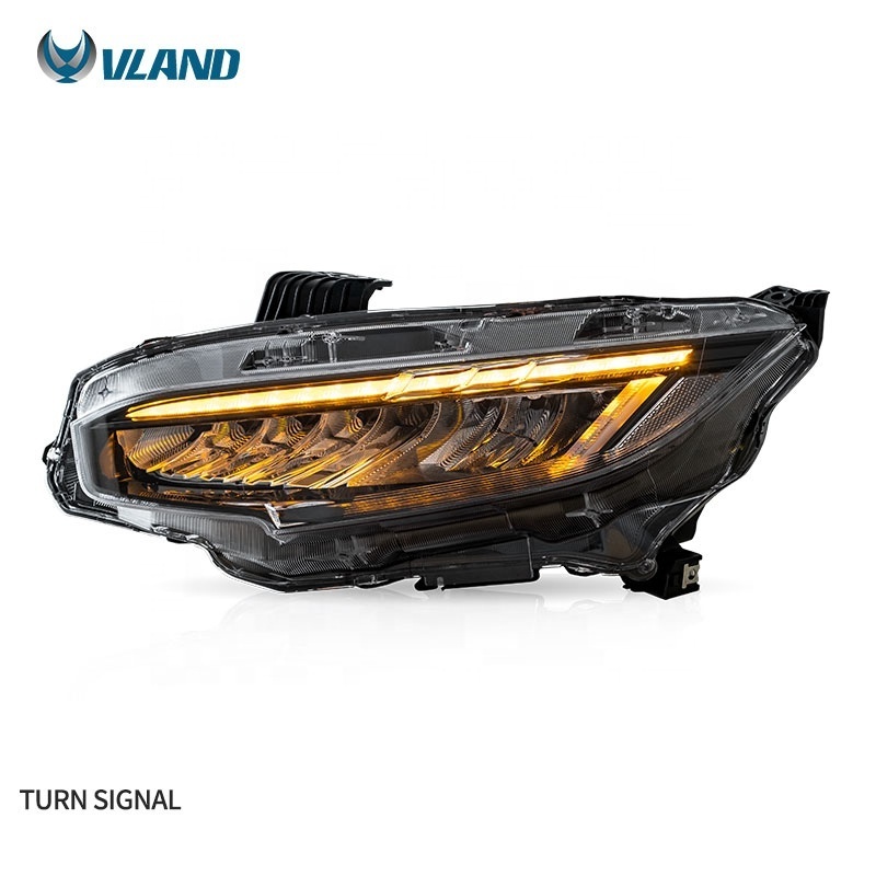 VLAND Factory Full LED Headlights For Civic 10th 2016 2017 2018 2019 2020 2021 Head Lights Front Lamp