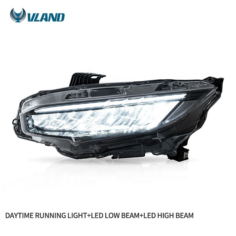 VLAND Factory Full LED Headlights For Civic 10th 2016 2017 2018 2019 2020 2021 Head Lights Front Lamp