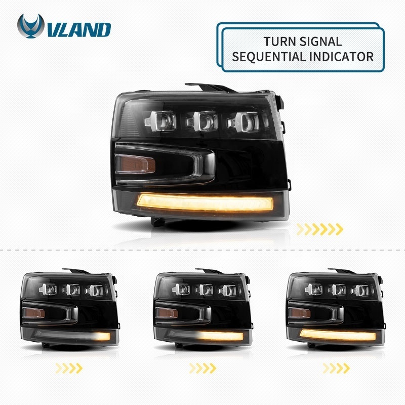 VLAND Led Headlights 1500 2500HD 3500HD HD 2500 3500 2007-2013 Animation DRL Front Lamp For Chevrolet Silverado Head Lights