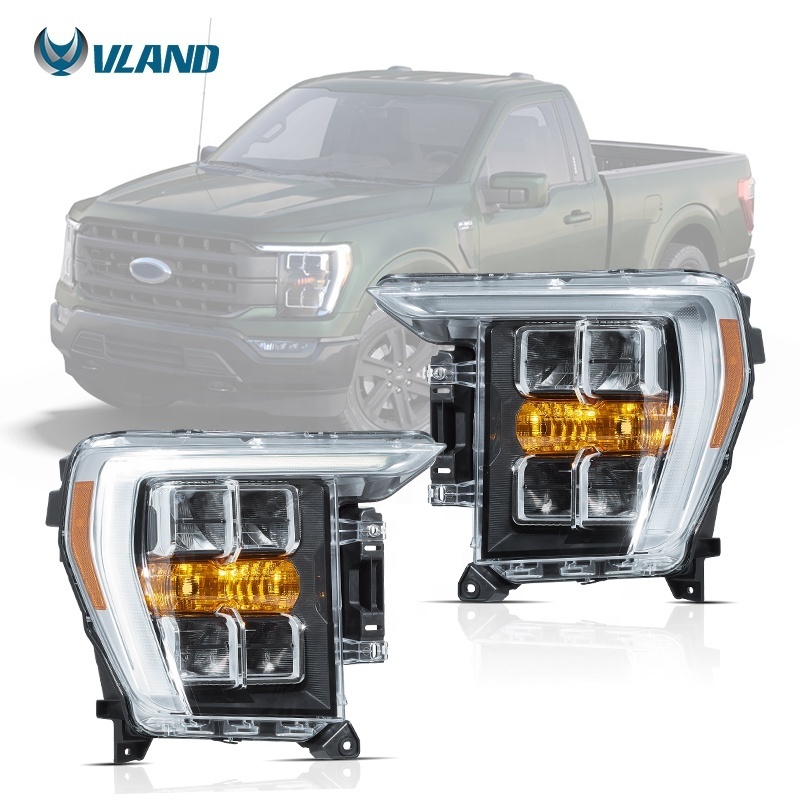 VLAND Full LED Headlights With Sequential Turn Signal Car Headlight 2021 2022 2023 For Ford  F150 Car Lamp