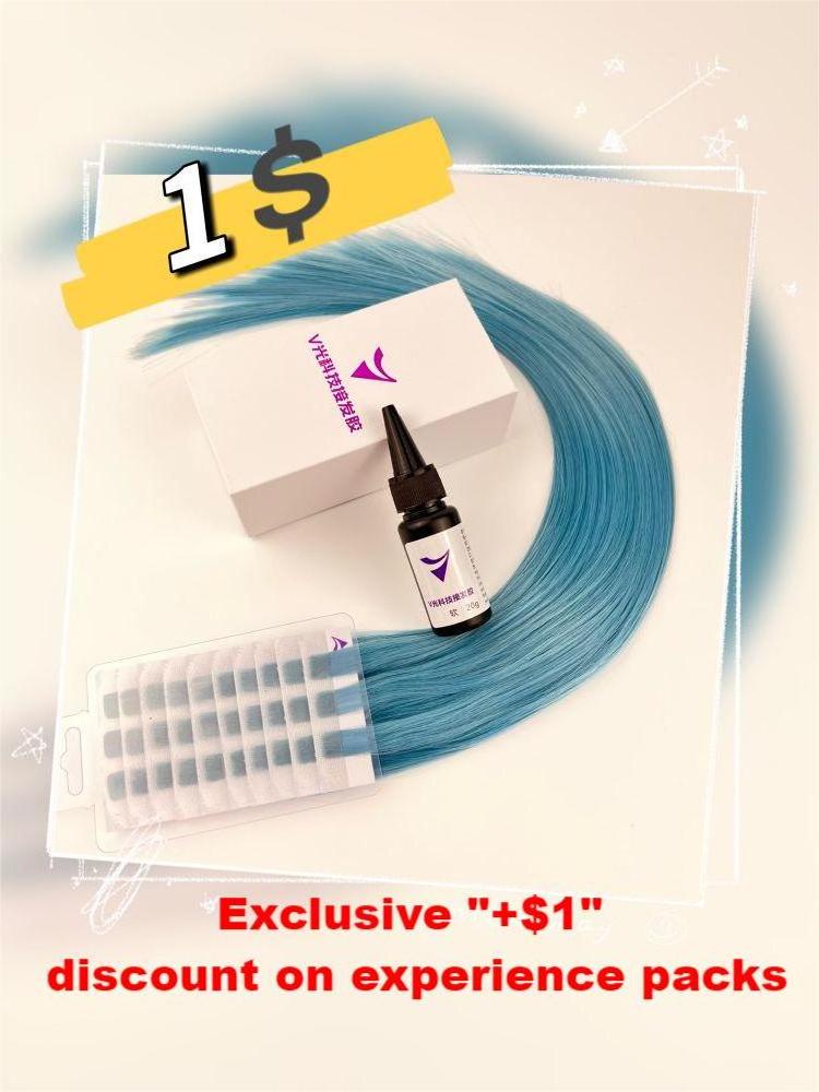 V light Hair Extension $1 to get $28 Synthetic Hair and V-Ray Hair Extension Glue Practice Kit