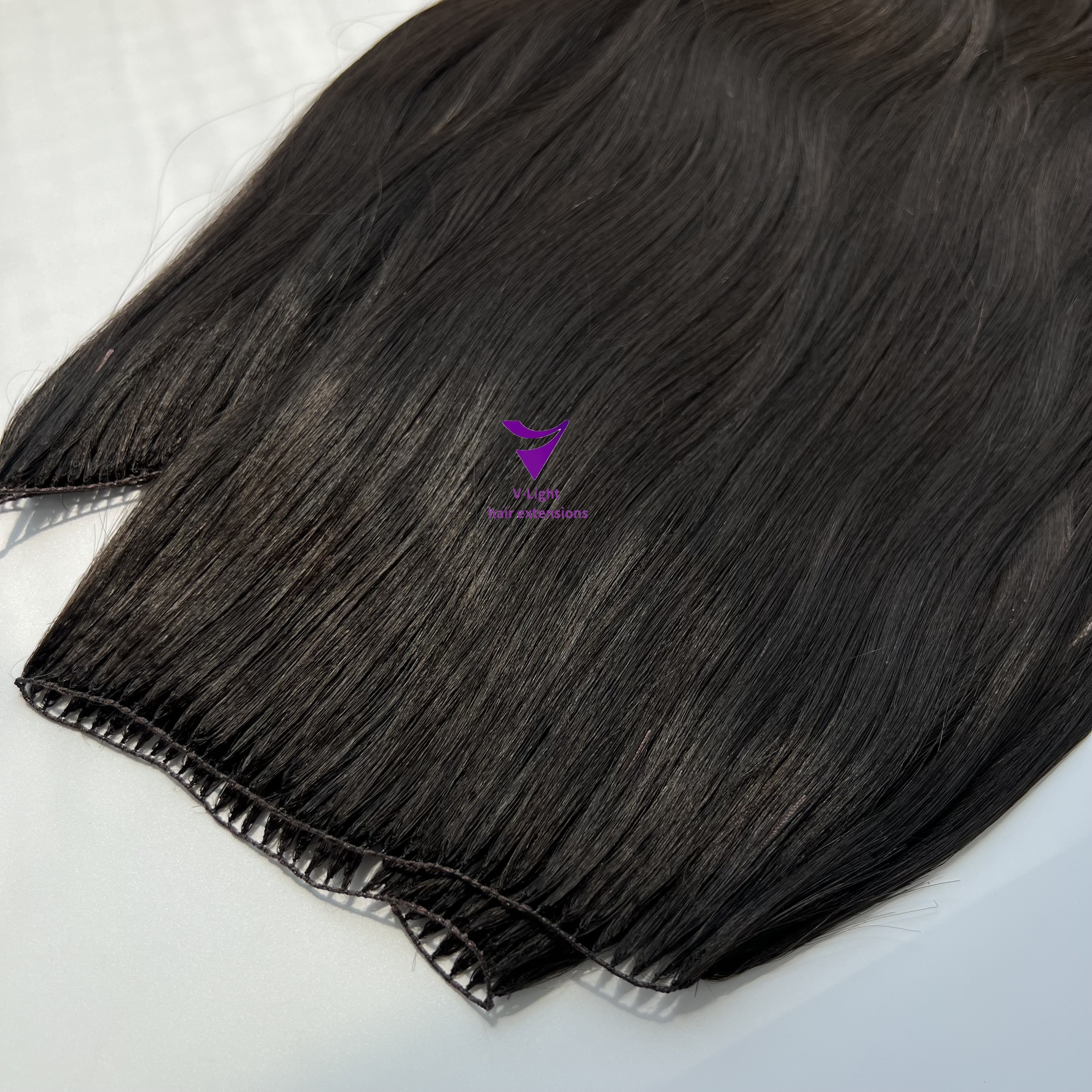 wholesaler human hair cuticle aligned hair feather weft hair extension natural wave