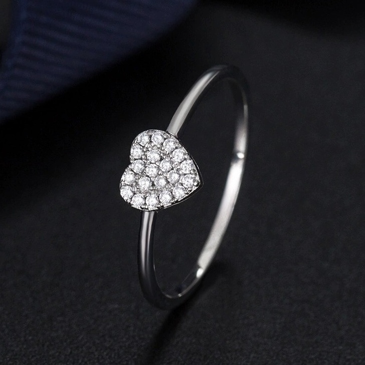 Fashion Light Luxury Style S925 Sterling Silver Love Cubic Zirconia Ring Wholesale Price Designer Silver Rings for Women