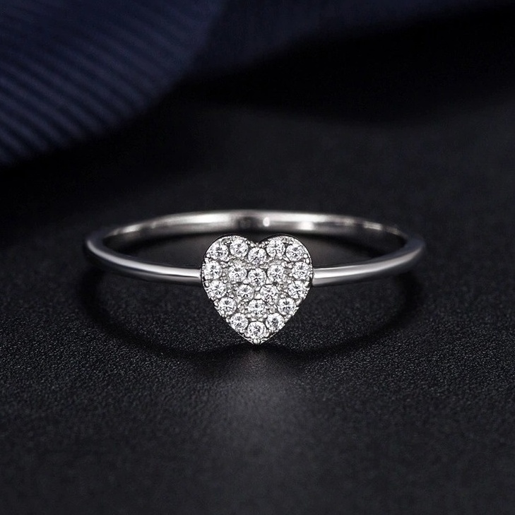 Fashion Light Luxury Style S925 Sterling Silver Love Cubic Zirconia Ring Wholesale Price Designer Silver Rings for Women