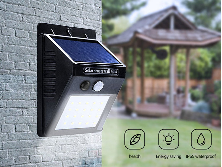 Outdoor Solar Security LED Waterproof Motion Sensor Super Bright Solar Wall Garden Lights for Yard Garage