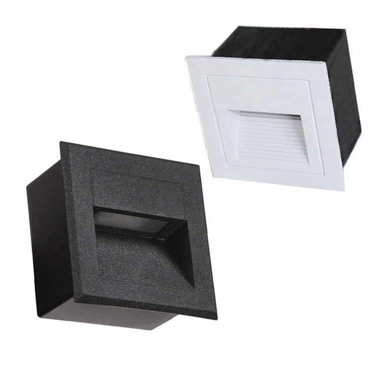 outdoor recessed led step light IP65 wall lamp black rectangular exterior stair light