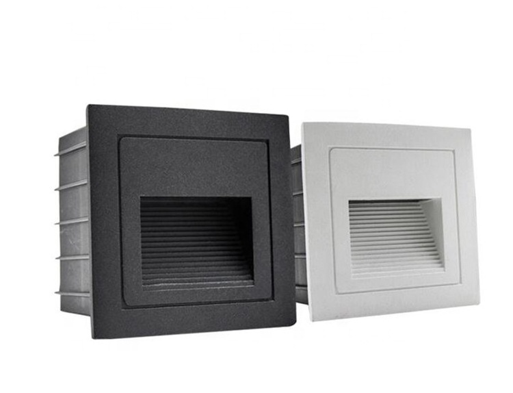 outdoor recessed led step light IP65 wall lamp black rectangular exterior stair light