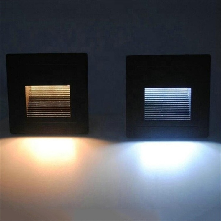 outdoor recessed led step light IP65 wall lamp black rectangular exterior stair light