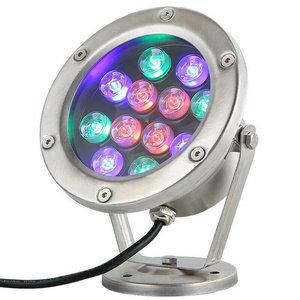 Stainless steel 9w multi color change auto RGB led underwater light 12v ac dc aquarium for pool lighting