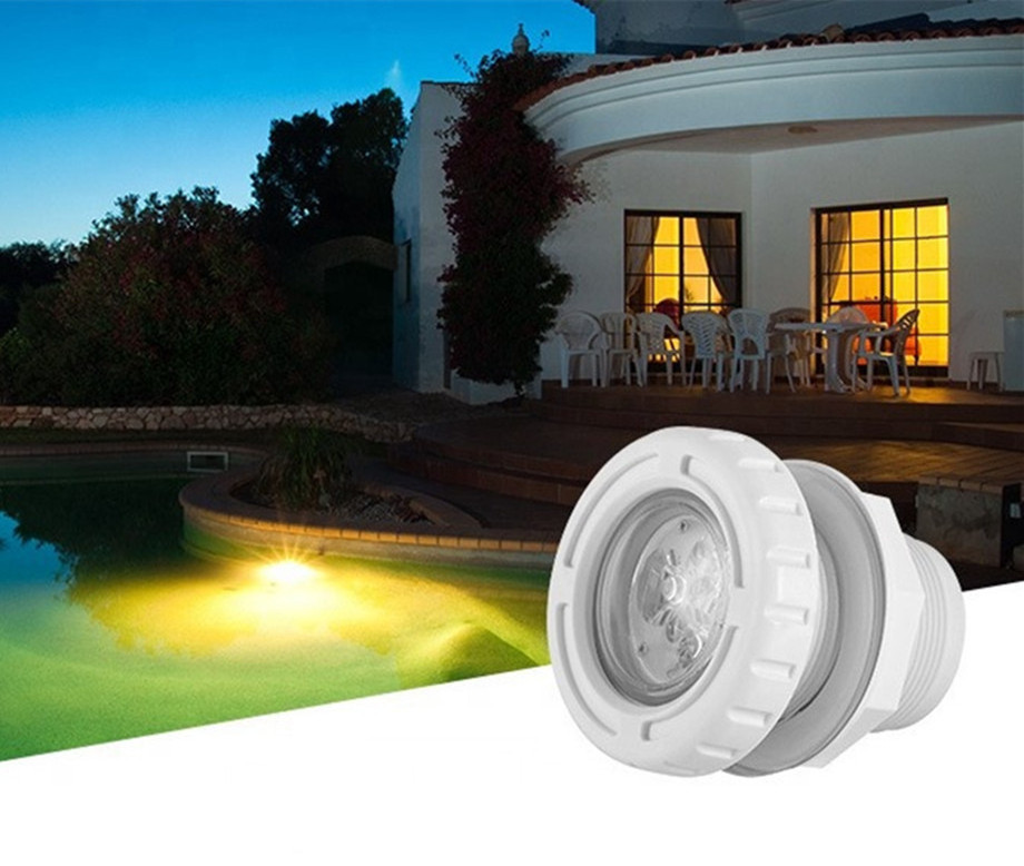 9W Mini LED Swimming Pool Light Bulbs Small IP68 Recessed Underwater Pond Lighting Lamp Plastic Warm White Highlight Spotlight