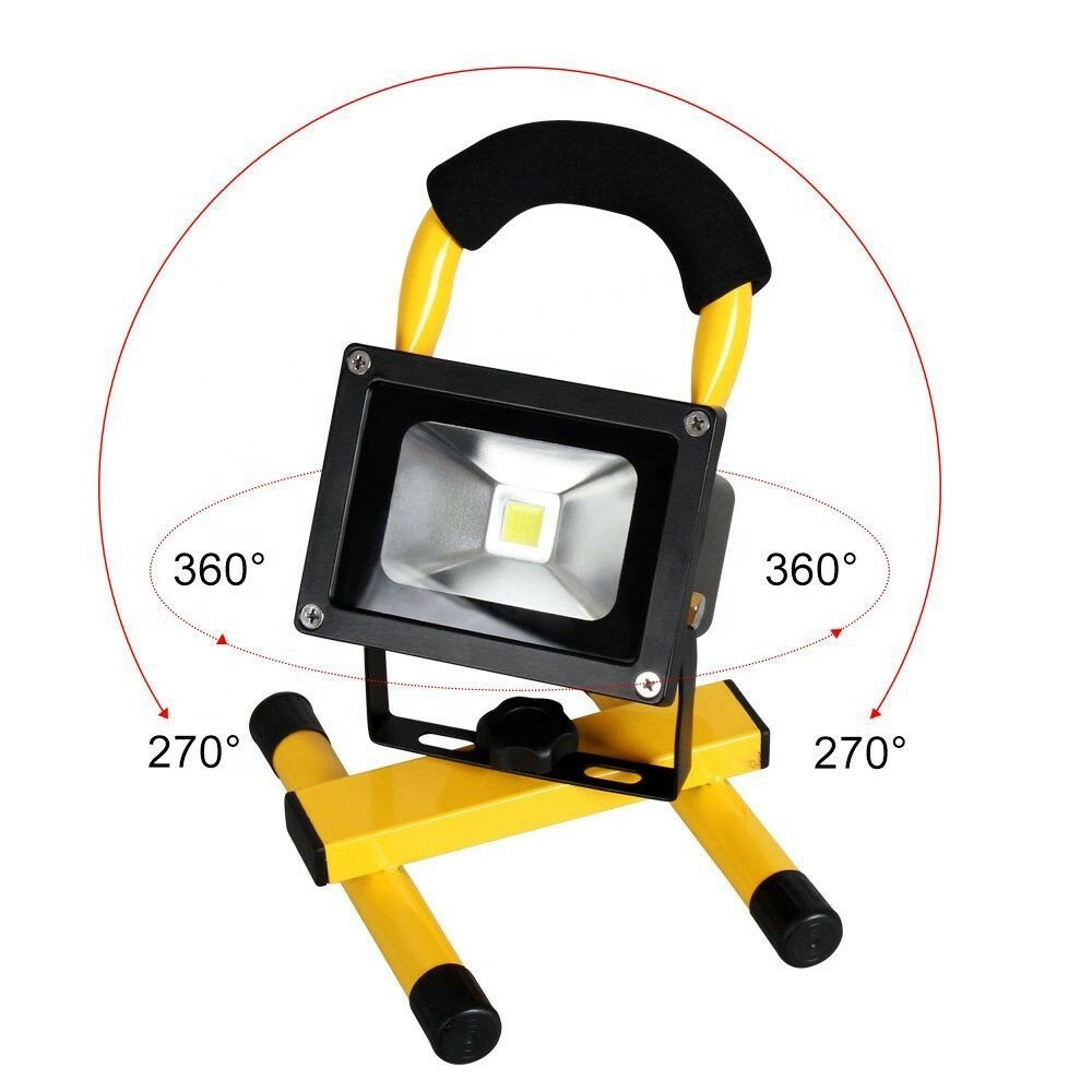 10W IP65 Waterproof Rechargeable Flood Light Outdoor Reflector LED External Projector Spotlight Searchlight warm white 3000K