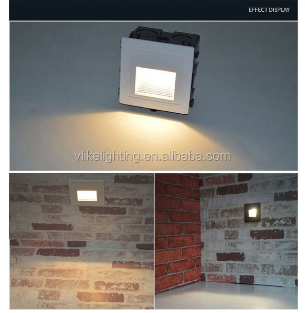 ip65  outdoor 2w	3w 5w wall recessed  stair step corner wall lights