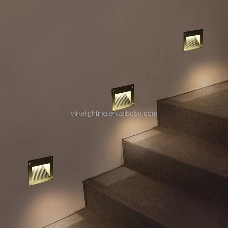 ip65  outdoor 2w	3w 5w wall recessed  stair step corner wall lights