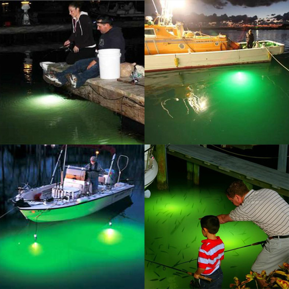 DC12V/ 24V 18W 30W IP68 Green LED Night Fishing Lights Underwater Attracting Fishing Light