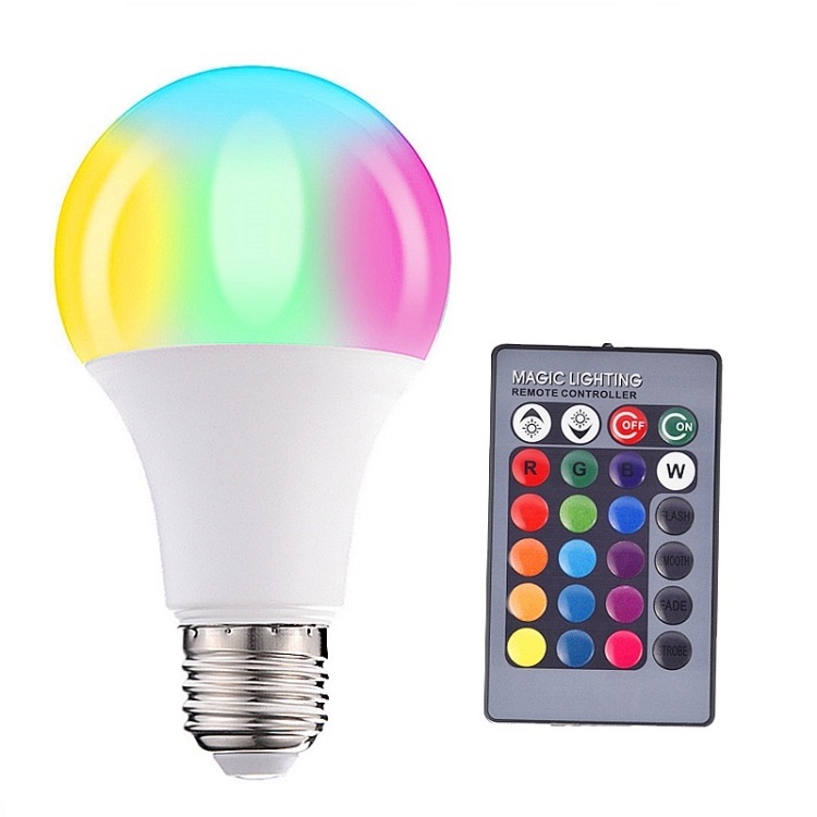 RGB Color Changing With Remote Control A50 A60 A70 A80 E26 E27 Base Multi Color LED RGBW Bulb