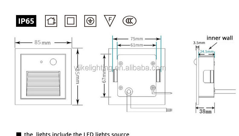 IP65 recessed led stair wall step light  indoor /outdoor 12v/ 24v ac85-265v