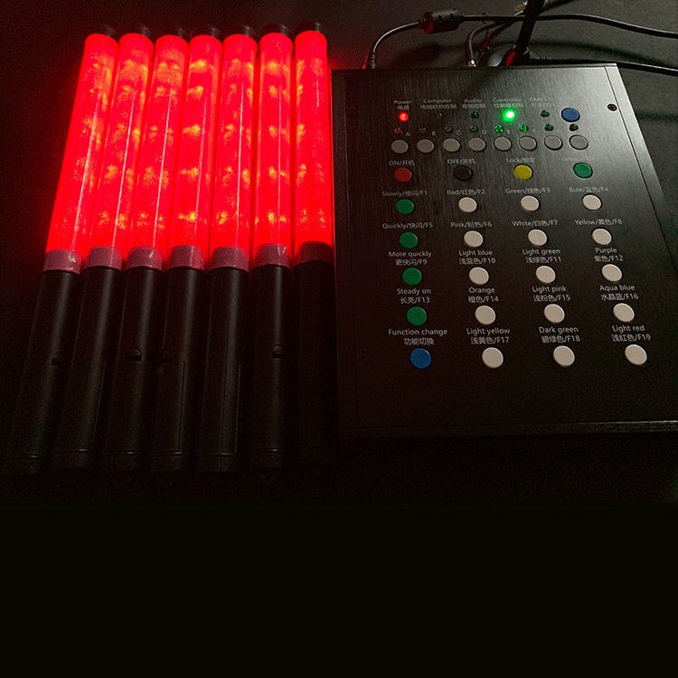 Custom logo DMX 15 RGB color  remote control concert event night bar led light flashing glow stick