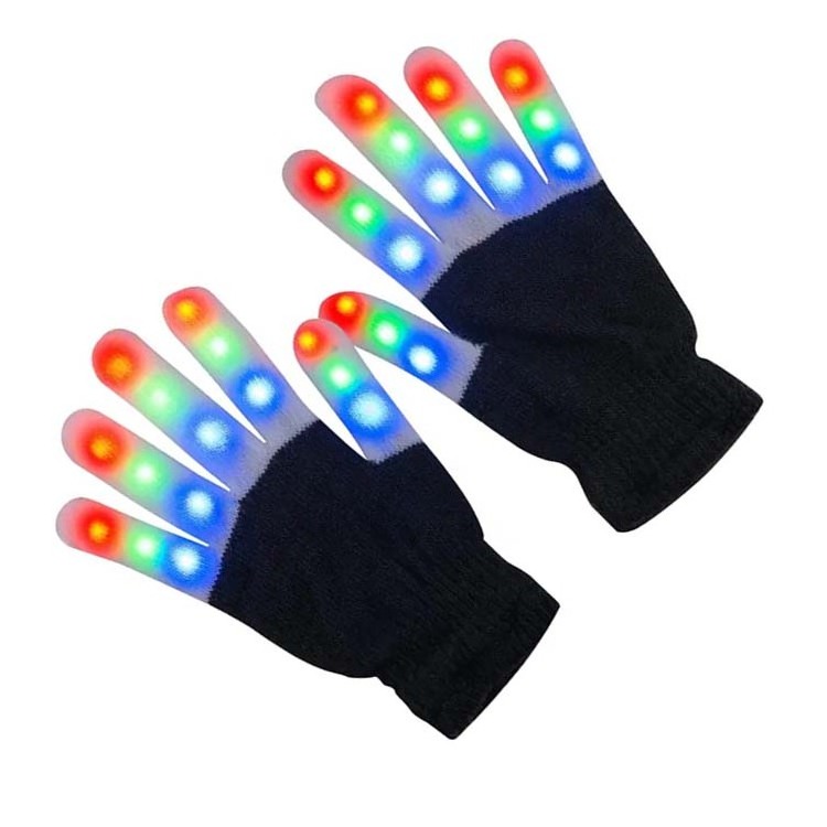 Halloween festival party supplier kids adult glowing flashing finger light up led mittens