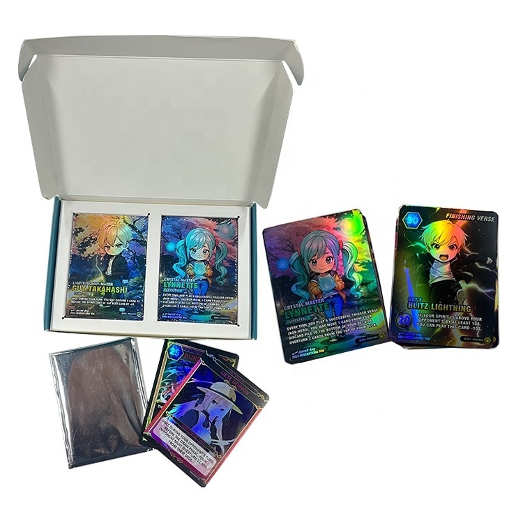 customized hologram laser playing cards factory supplies holographic trading card game custom printing