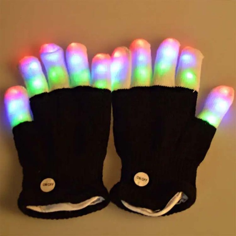 Halloween festival party supplier kids adult glowing flashing finger light up led mittens