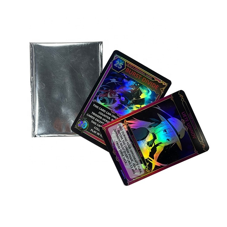 customized hologram laser playing cards factory supplies holographic trading card game custom printing